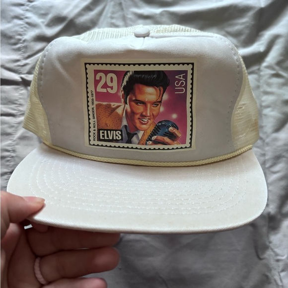 Elvis Presley White Cap with Stamp Design - Picture 3 of 4